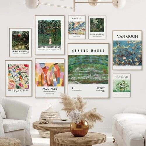 Matisse Monet Van Gogh Artist Abstract Classic Poster and Print Gallery Wall Art Picture Canvas Painting for Living Room Decor