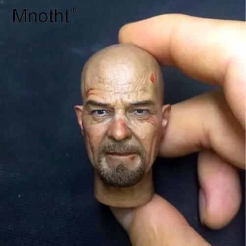Mnotht 1:6 Scale Chemistry teacher Head Carving Detoxification Old white Head Sculpt Model War damage Edition Toys m3