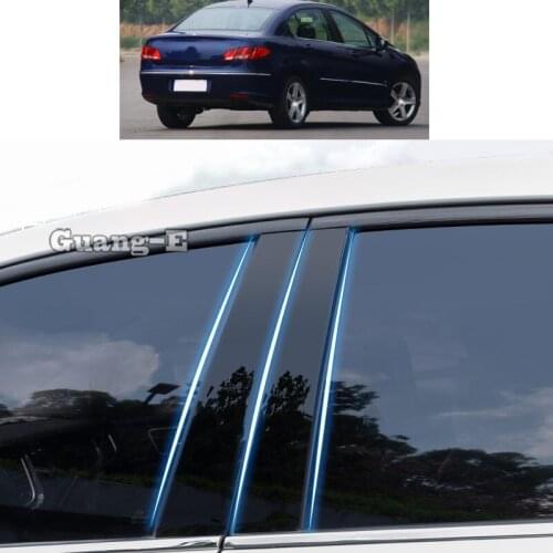 For Peugeot 408 2010 2011 2012 2013 2014 Car PC Material Pillar Post Cover Door Trim Window Piano Black Molding Sticker Plate