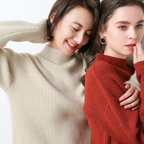 Autumn and winter new thick cashmere sweater sweater knit bottoming shirt wild short ladies sweater loose top