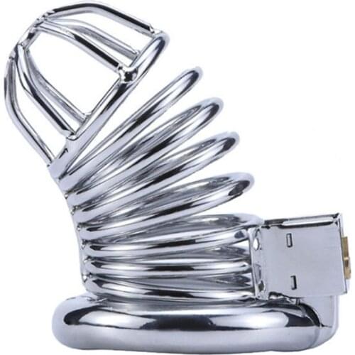 New Stainless Steel Male Chastity Device Cock Cage Penis Lock For Men Sex Toys