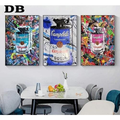 Poster Iron Barrel Graffiti Pictures Printed On Canvas, Street Art Poster Mural Prints, Used For Home Living Room Decoration