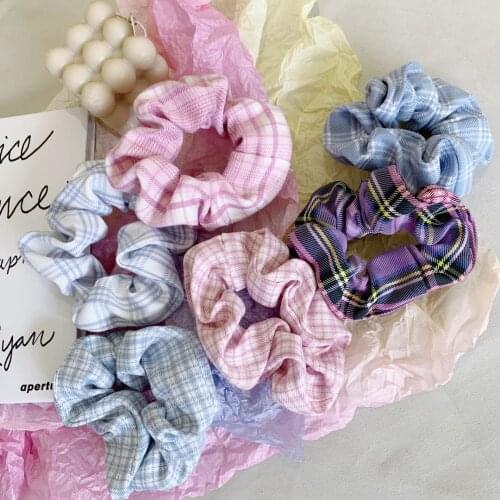 California Girls Large Intestine Hair Band Girly Style Vintage Plaid Gentle Charm Hair Band Hair Accessories Headband Wholesale