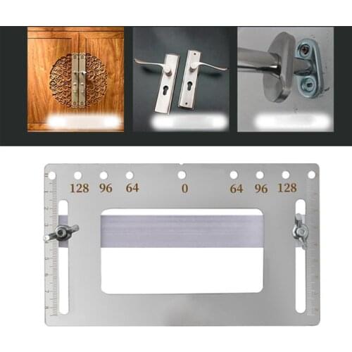 Stainless Steel Door Furniture Handle Punch Locator Template Wood Drill Guiding Mulitifunction Woodworking Accessories