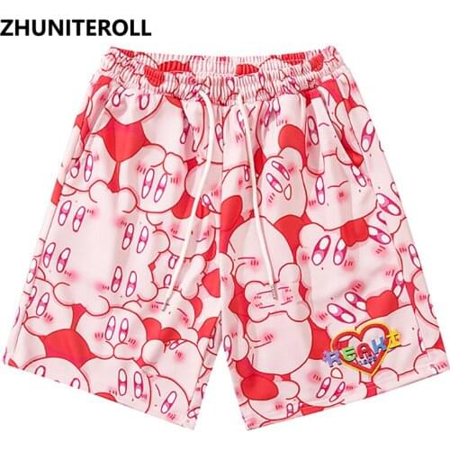 Harajuku Shorts Streetwear Hip Hop Cartoon Graphics Short Vintage Fashion Sweatpants Summer Men Jogger Baggy Skateboard Shorts