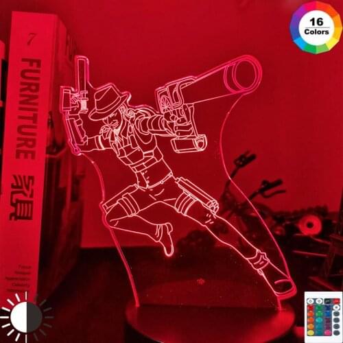 Anime Led Light Attack on Titan Kenny Ackerman for Kid Bedroom Decoration Child Birthday Gift Manga AOT Attack on Titan 3d Lamp