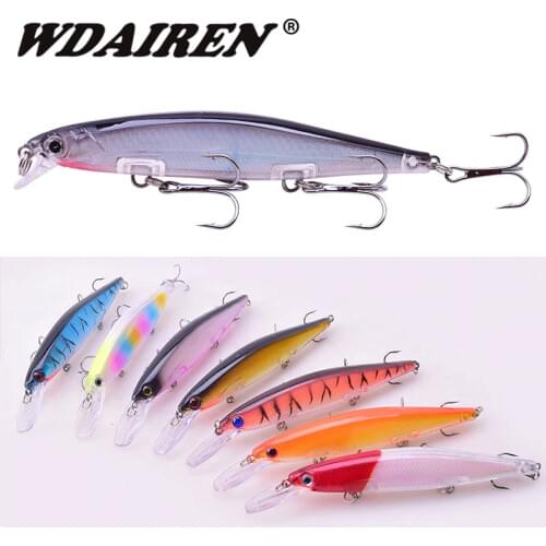 WDAIREN Minnows Fishing Lure Floating Wobblers Lures tackle 12.5g/13.8g Artificial Hard Bait Treble Hooks Bass Pike Crankbait