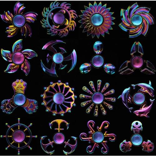 Zinc Alloy Plating Bright Hand Spinner High Speed Bearing Toys Finger Gyro Anxiety Stress Adults Kid Metal Finger Spinners
