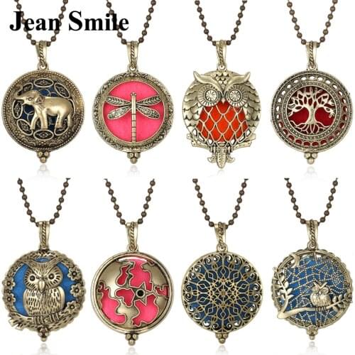 Aromatherapy Jewelry Locket Necklace Tree of Life Necklace Essential Oil Diffuser Perfume Aroma Diffuser Necklace Christmas Gift