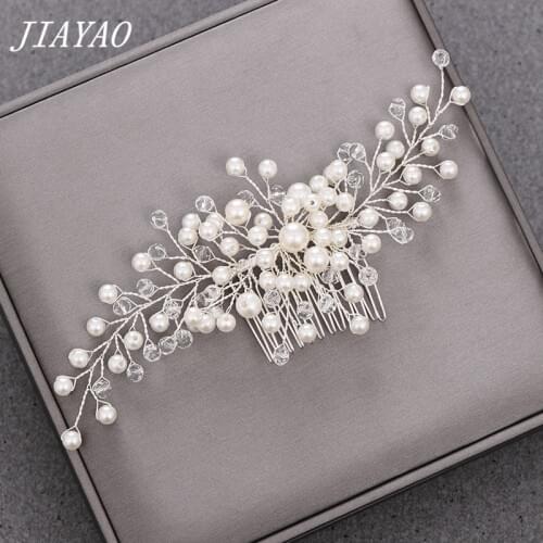 Pearl Hair Comb Bridal Hair Accessories Women Head Jewelry Comb Pearl Headband Decoration For Wedding Hair Comb Pearl Ornament