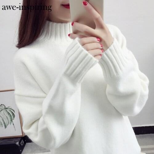 2021 Autumn Pullovers Winter Women Sweater Ladies Long Sleeve Knitted Yellow Top Femme Pull Tight Shirts Jumper Black Blue White