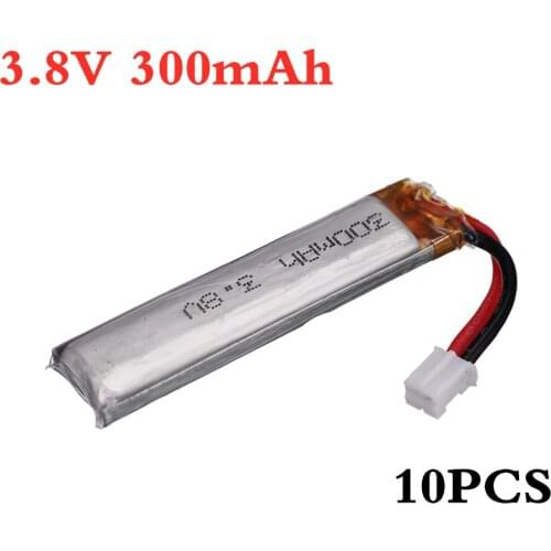 10pcs 3.8v 300mah 30c 1s Lipo Battery PH2.0 Plug for UK65 US65 Mobula7 Snapper 65S Drone