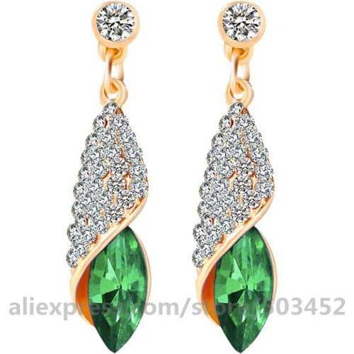 180pairs/lot Fashion Tassel Earrings For Women Vintage Crystal Water Drop Pendientes Wedding Pierced Dangle Earrings Jewelry