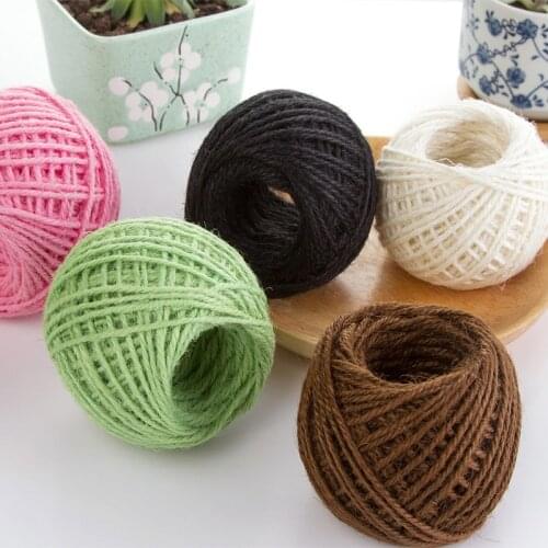 2roll 2mm candy colored Natural Sisal twisted jute rope String christmas wedding Decoration jute cord diy fabric craft cord