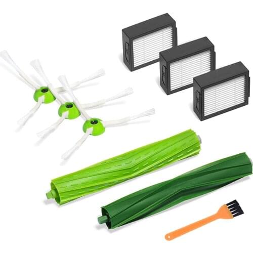 3 Side Brush + 3 Hepa Filter + 2 Roller Brush for iRobot Roomba I / E Series i7 i7+ E5 E6 Robot Vacuum Cleaner Parts Accessories