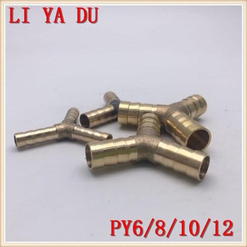 4pcs/lot PY6 PY8 PY10 PY12 Copper pagoda joint Brass joint/water pipe /gas PY-6 PY-8 PY-10 PY-12 Brass Pipe Fitting Y 3 Way type