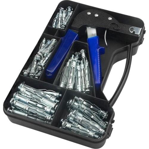 77Pcs Hollow Wall Anchor Metal Setting with M4 M5 M6 Mixed Screw Set Cavity Plasterboard Fixing Car Body Repair Tool