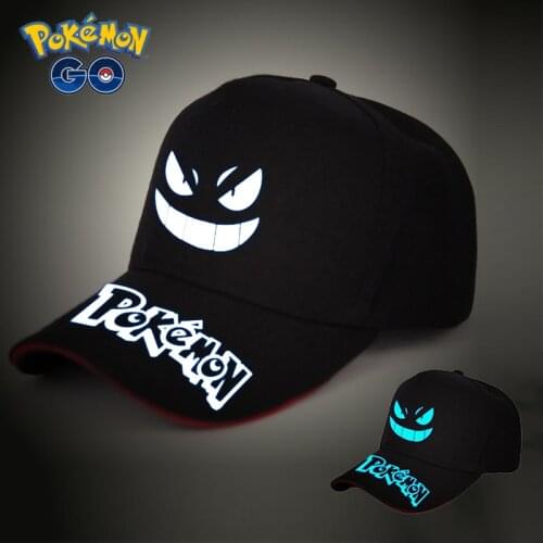 Pokemon Gengar Hip Hop Baseball Cap Fashion Figure Cartoon Anime Luminous Baseball Men and Women Anime Hat Adult Cap Toy Gift