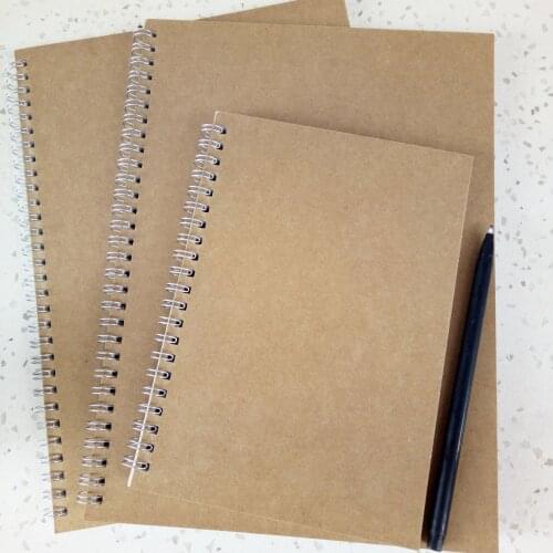 A5 B5 Spiral Coil Notebook 45 Sheets Kraft Cover Grid Dot Daily Weekly Planner Time Management Planner Notepad School Supply