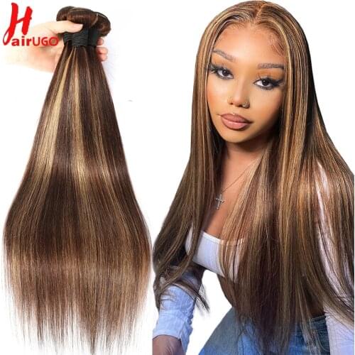 Brazilian P4/27 Highlight Straight Bundles Ombre 10A Remy Hair Straight Human Hair Bundles Colored Human Hair Weaving For Women