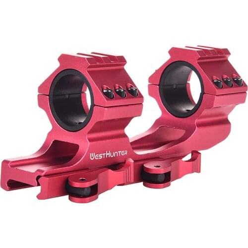 Quick Release One Piece Scope Mount Rings QD Auto Quick Red Picatinny Rails 1 inch/30mm Dual Rings For Riflescope Hunting