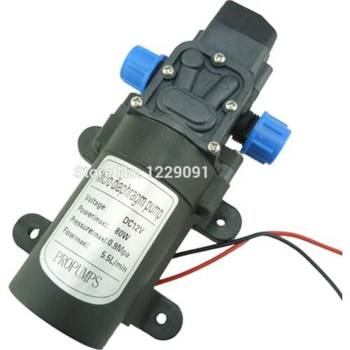 Diaphragm High Pressure small electric water pump 12v automatic pressure switch DC 80W 5.5L/min