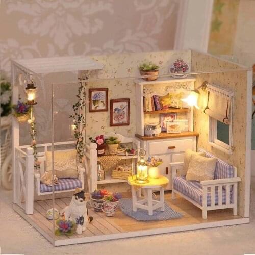 Diy Doll House Cabin Kitten Diary Handmade House Building Model Toy For Girl Friends Birthday Present