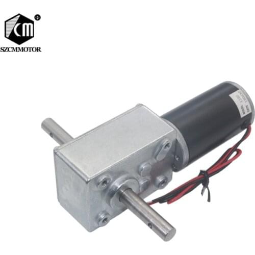 5840-31ZY Long Output Axis Worm Geared Motor 12V 24V DC Large Torque High-power Dual Shafts Worm Gear Motor