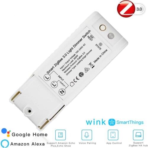 Echo Plu Bridge Compatible Smart ZigBee 3.0 inline Light Dimmer DIY For Alexa Google home smart home SmartThings AC100-240V