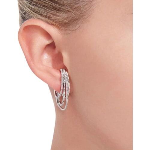 European and American multi-layer C-type diamond earrings for womens cool and cool design temperament metal Earrings