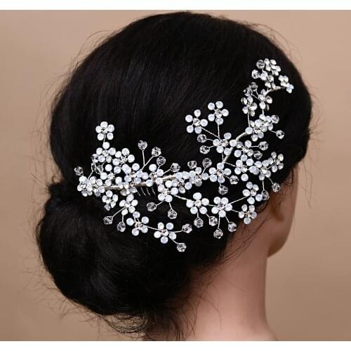 ZMHP262 Crystals Bridal Hair Comb Opal Hair Tiara Bridal Hair Comb Bridal Hair Accessories Rhinestone Crystal Hair Pins