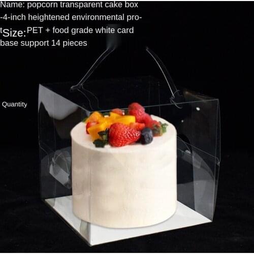 Multi size cake box transparent cake box portable baked pastry cheese black sugar pearl popcorn cake packing box 30 pieces