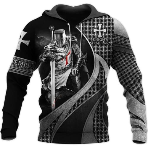 Tessffel Knights Templar Jesus God Guard Cavalier Autumn Casual Pullover Streetwear NewFashion 3DPrint Men/Women Zip/Hoodies B-9