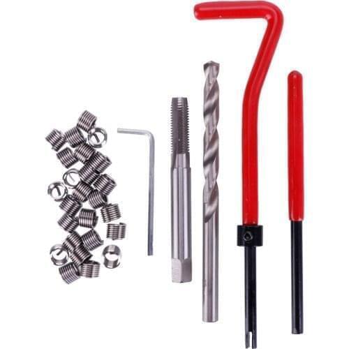 30Pcs Red Top Quality Oil Drain Plug Sump Bolt Thread Repair Kit M6 Tap oil pan thread repair tool set Auto repair tool #272404