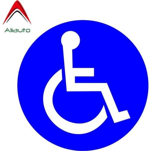 Aliauto Fashion Caution Car Sticker Disabled Wheelchair Handicap Round PVC Waterproof Sunscreen Anti-UV Decal,13cm*13cm