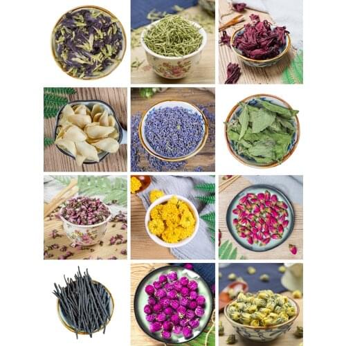 Real Natural Dried Flowers Jasmine Rose Honeysuckle Lavender Lily Lemon Osmanthus