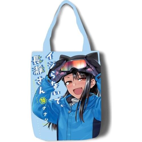 Don't Toy with Me, Miss Nagatoro Cartoon Handbag Ijiranaide Nagatoro-san Cosplay Canvas Shoulder Tote Bags