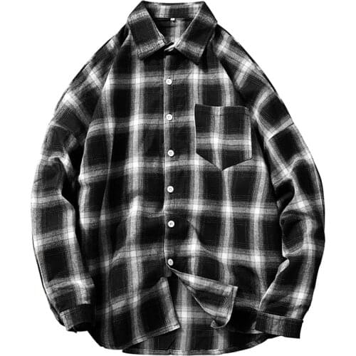 New Leisure Styles Tops ShirtPlaid Shirts Men Checkered Shirt Brand Fashion Button Down Long Sleeve Casual Shirts Plus Size Drop
