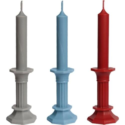 Rectangular Classic Roman Column Candle Mold Handmade Cube Candle European Style Plastic Mold DIY Simple Candle Holder