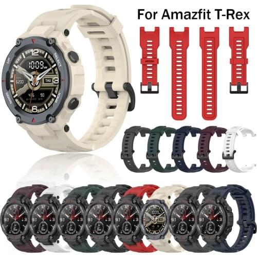New Replacement Sport Strap For Huami Amazfit T-Rex Adjustable Strap Bracelet For Xiaomi Amazfit T-Rex Pro Watch Silicone Strap