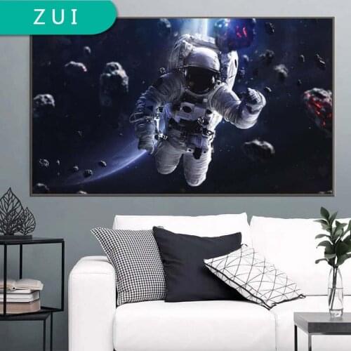 Modern Home Decor Astronaut Floats In Space Canvas Painting On Wall Art Poster And Prints Picture For Living Room Wall Decor