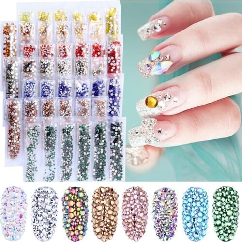 SS3-SS10 Nail Gems Rhinestones Diamond Nails Art Rhinestone Decoration Strass Glass Gem Diamonds DIY Rhinestones Nail Stickers