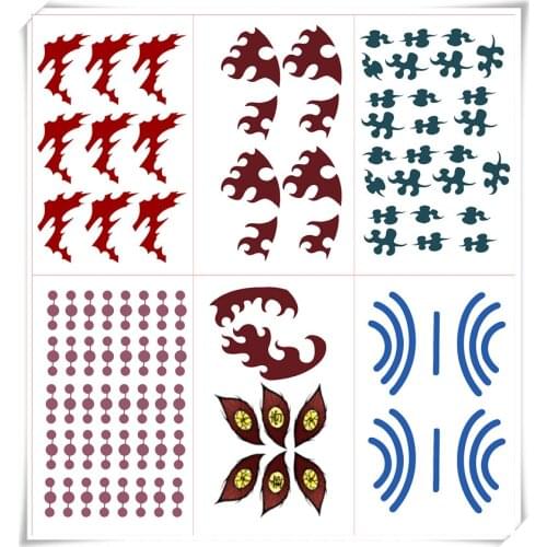 Brdwn Demon Slayer Kimetsu no Yaiba Kamado Tanjirou Tokitou Muichirou Kokushibou Akaza Rui Cosplay Tattoo Stickers