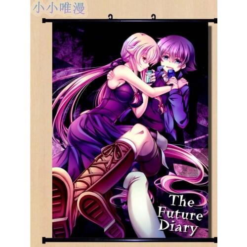 Japanese Decorative Picture Anime Future Diary Mirai Nikki Gasai Yuno & Mikami Ai & Uryuu Minene Home Decor Wall Scroll Poster