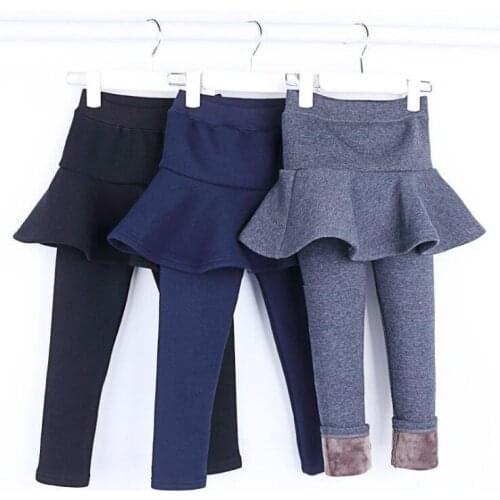 Winter childrens pants childrens children plus cashmere thickened Leggings Fall and winter fake two pieces of childrens
