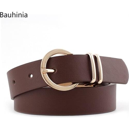 107*2.8cm Fashion Boutique Ladies Pin Buckle Belt Simple Design Alloy D-Shape Buckle Head Jeans Belt 6 Colors Available