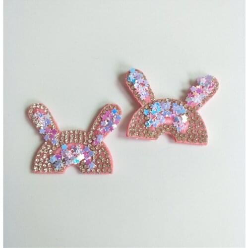 16pcs/lot 4.5*4.5cm sequin ear Padded Appliques for DIY Accessories Craft Handmade Decoration