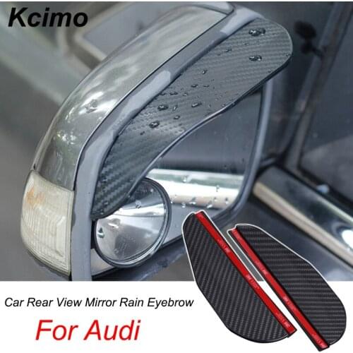 2 Pcs Car Rear View Mirror Rain Eyebrow Visor Carbon Fiber Look Weather Shield Cover For Audi A3 A4 A5 A6 A7 A8 Q3 Q5 Q7 Q8