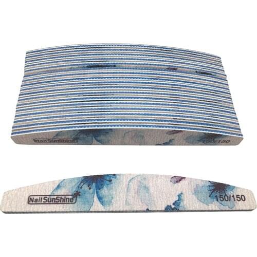 25Pcs/Lot Nail Flies 150/150 Gel Polish Nail File Buffing Blocks Manicure Pedicure Care Tools Colorful Boat