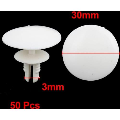 X Autohaux 50Pcs 8X4.5Mm Hole Plastic Rivet Fastener Panel Fixings Clips White For Car Auto